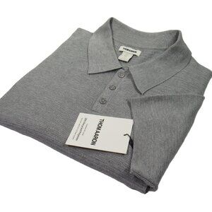 Thom Aaron Men's Short Sleeve Knit Shirt Moon Gray Size Large